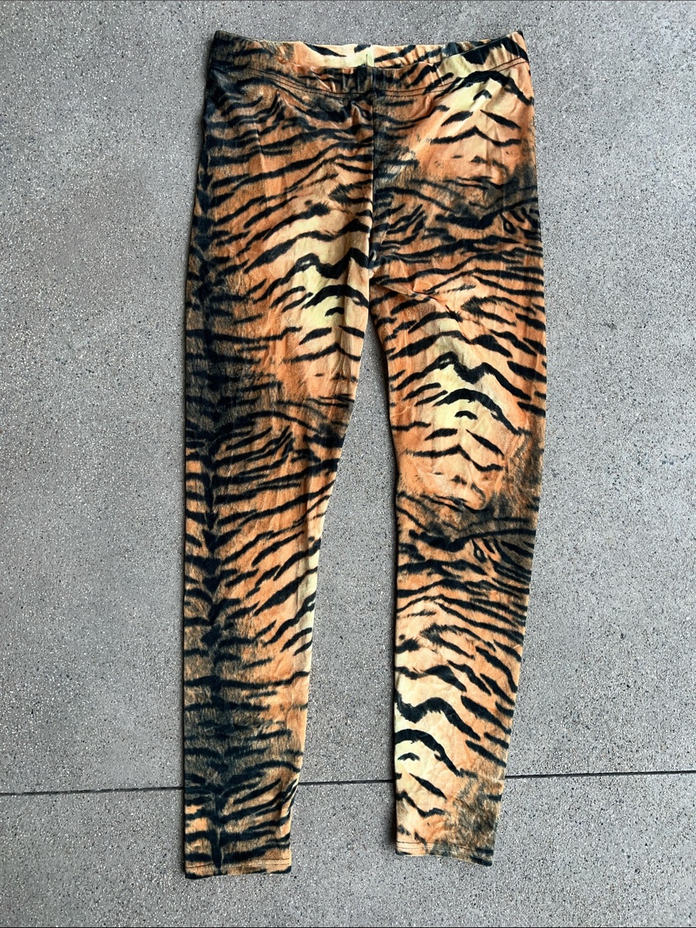 Spirithoods velvet Tiger Print Leggings - Orange/Black